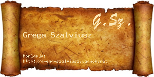 Grega Szalviusz névjegykártya